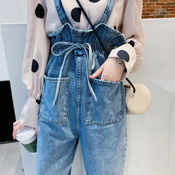 머머다 여성 멜빵바지 루즈핏 데님 청 점프수트 빅사이즈 04 Cdn04 588243935174