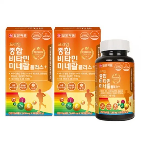 일양약품 종합비타민 미네랄플러스 츄어블타입정제 1일1정 6개월분 정상적인면역기능 우리가족건강, 2병, 1400mg