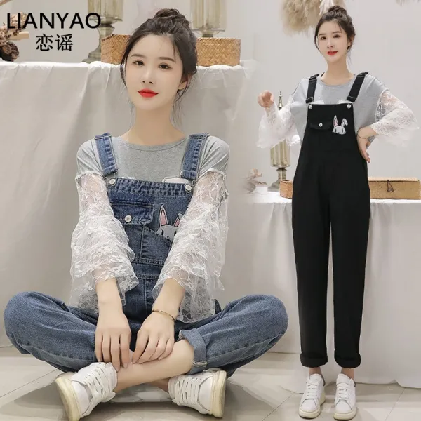 싱푸리 멜빵바지 점프수트 일자바지 커플 캠핑룩 개강룩 여성바지 시밀러룩