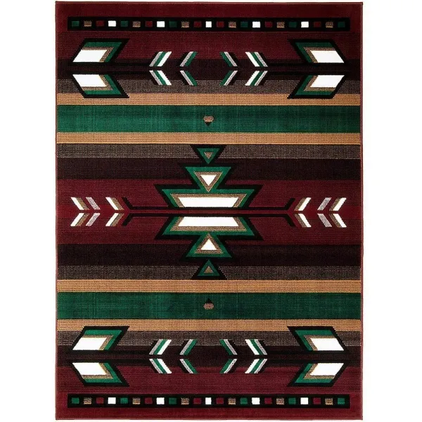 Nmt 남서쪽 남서부 아메리카 원주민 인디언 모던 화살표 지역 러그 카펫 버건디 2 'x 3' P0577078pb43878 7’ 8” X 10’ 8”