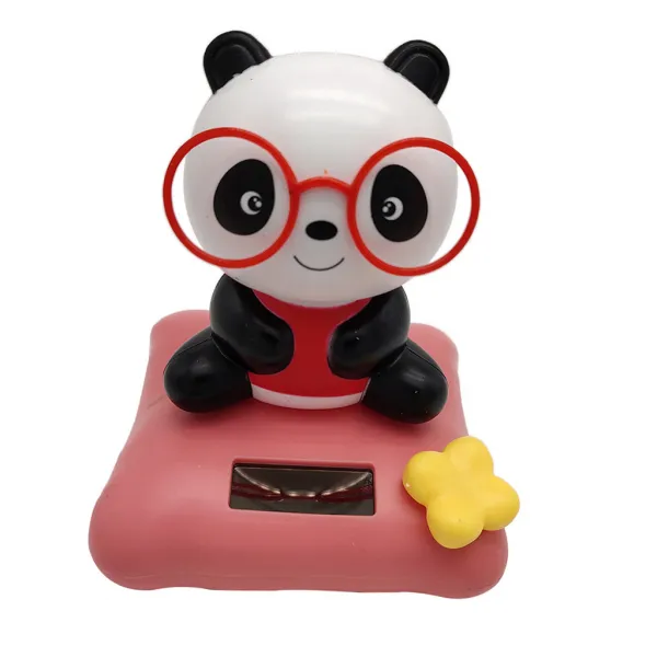 STK솔라 파워 춤 장난감 귀여운 플립 플롭 Bobblehead 팬더 일 춤꾼, 빨간
