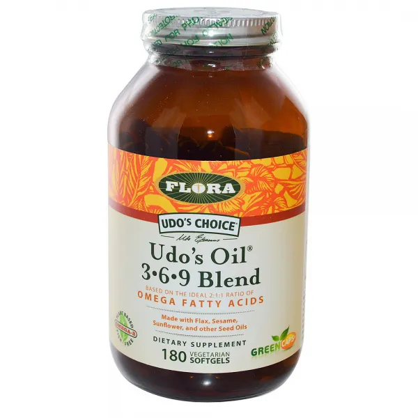 Flora 플로라 우도스 초이스 오메가 3 6 9 블렌드 180정 Udos Choice Oil 3·6·9 Blend, 1개