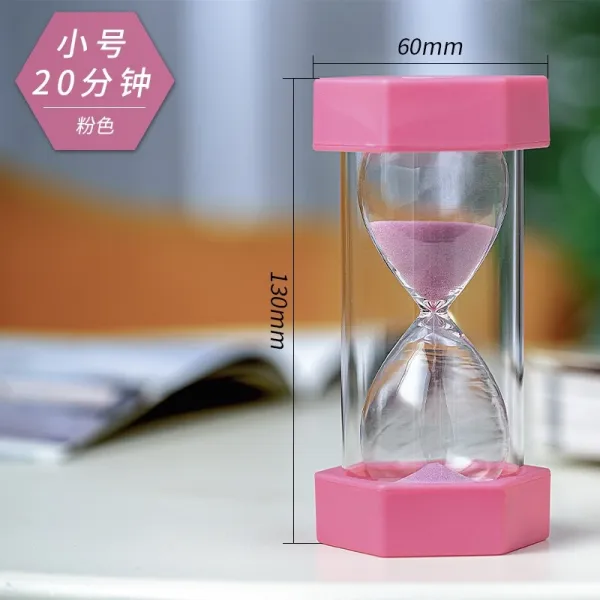 May.11 187번 모래시계 작업 타이머 어린이 낙담방지 30분 학생 자율학습 전용 모래병 아이디어 선물Z, 20 분, 육각. - 핑크. [웃음 샌 드]