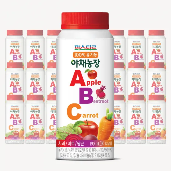 파스퇴르 파스퇴르 100%유기농 야채농장 Abc주스190ml 24팩 단일상품