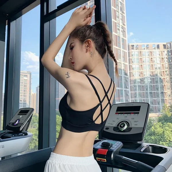 랑사 스포츠 내의 여 내진 집약 러닝 런닝 처짐 방지 요가 브라 톱 미 등 피트니스