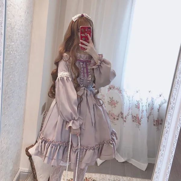 꽃나염원피스 플라워패턴원피스 프린팅원피스 롤리타 프로방스 라벤호스트 LOLITA 봄 여름 겨울 가을 누이동생 패션