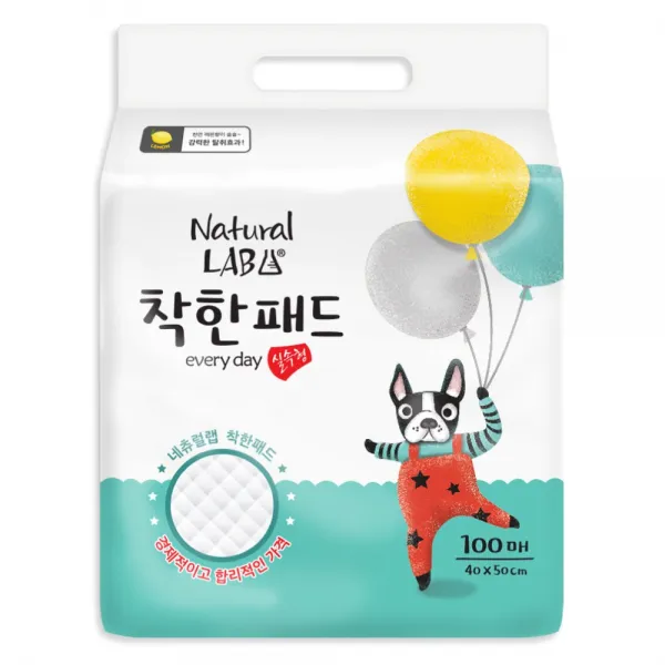 네츄럴랩 착한 반려견 배변패드 실속형 천연레몬향 100p 1팩
