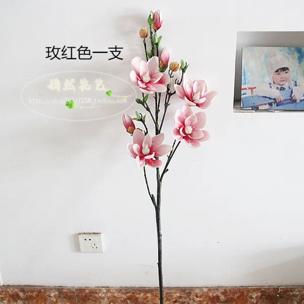 조화 목련 가화 외가지 꽃다발 장식 작은꽃 병전시 식탁 꽃자락 꽃거실 흔들시계 꽃꽂이, T05-PU왕춘 초등학교 난초 로즈레드 1개