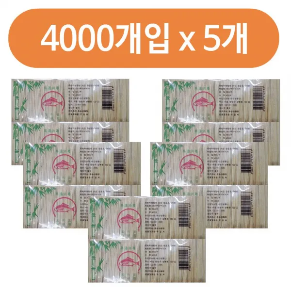 무뎌지지않는 미세모대나무이쑤시게 4000입x(5개) RH/F + C_:340A9B 이쑤시개.이쑤시게 대나무이쑤시게 대나무이쑤시개, 쿠팡상품, []■■선택■구매