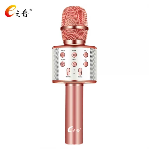 【赫3e】 노래방 마이크 무선 블루투스 야외ktv 스피커 Mi_2c 블루투스마이크 노래반주마이크 가정노래방 Mi 로즈 레드_공식 표준