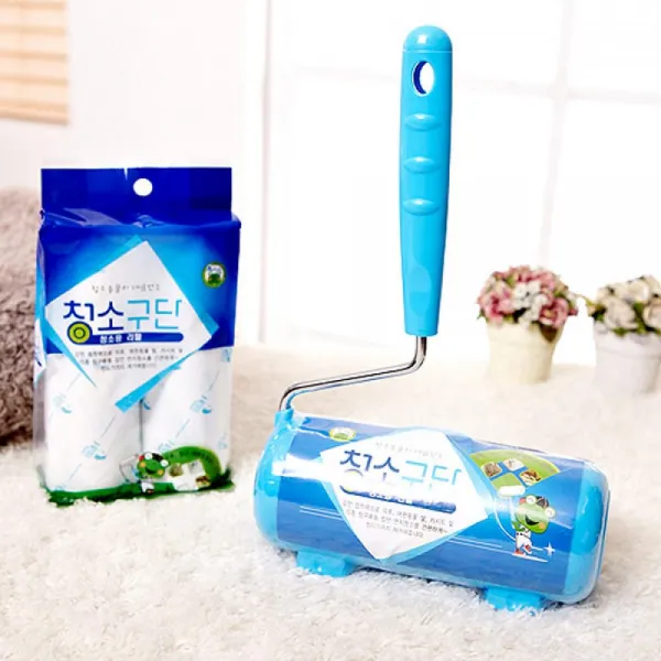  B.s 청소구단 청소용 테이프클리너세트 160mm 옷먼지제거 롤클리너 청소테이프 먼지테이프 테이프 티에스청소구단청소용핸들세트160mm