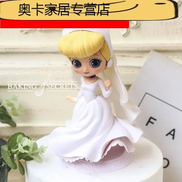 Q. 짝 눈 공주 인형 인형 얼음 공주 동화 공주 소녀 언니 생일 케이크 하 얀 드레스 웨딩드레스 신데렐라 인형