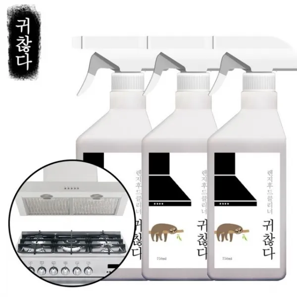 [천삼백케이] [아토세이프] 귀찮다 렌지후드클리너 750ml 3개기름때제거찌든때제거, 단품