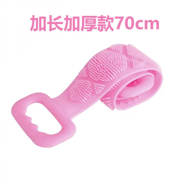 제스터 실리콘 떄밀이 있음 남성 여성 등밀기 풋 그레이 신기 복역식, 소녀 핑크 양면 연장 타입 70cm