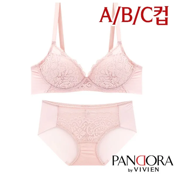 판도라by비비안 누드핏 등살정리 노와이어 몰드브라팬티2종(PB7103)75A~85C