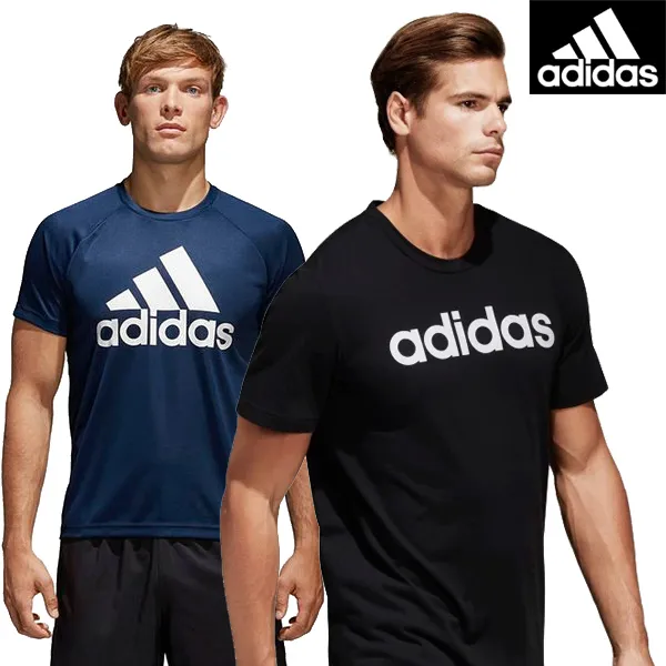 아디다스 반팔티 블랙 네이비 화이트 로고 티셔츠