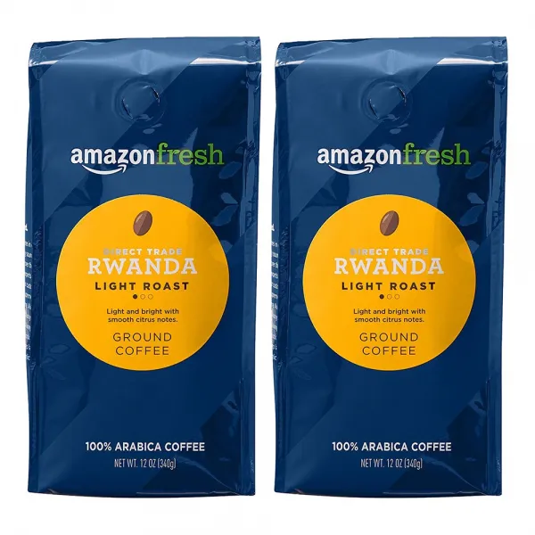 AmazonFresh Direct Trade Rwanda Coffee Light Roast Ground 아마존프레쉬 르완다 커피 라이트 로스트 그라운드 12oz(340g) 2팩, 1개