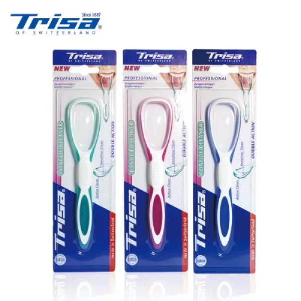  4480 스위스 트리사 혀크리너 3p세트 더블액션 설태 백태 입냄새 제거 혀클리너 구역감 없는 편안한 디자인 색상 랜덤