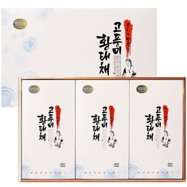 [톡톡92] 식품연구원 을 통해 비린내와 군내를 제거 바다소리 고풍미 황태채 선물세트(황태채 90g x 3개) (당일발주), 1개