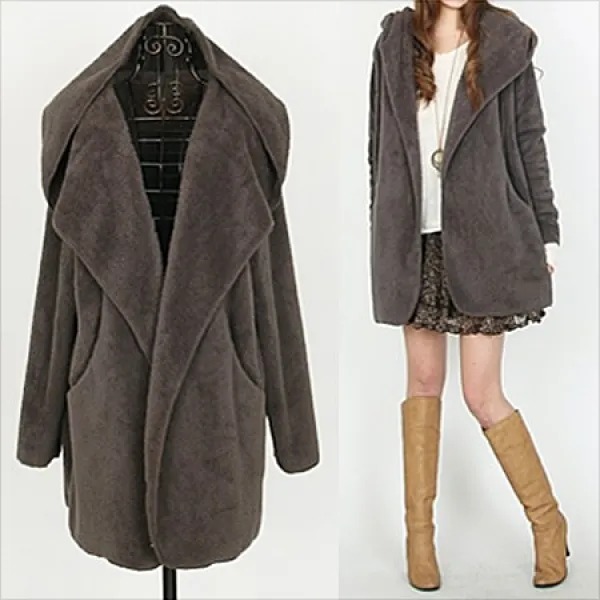 하늘바라기 양털 후드 가디건/후드가디건/양털가디건/루즈핏