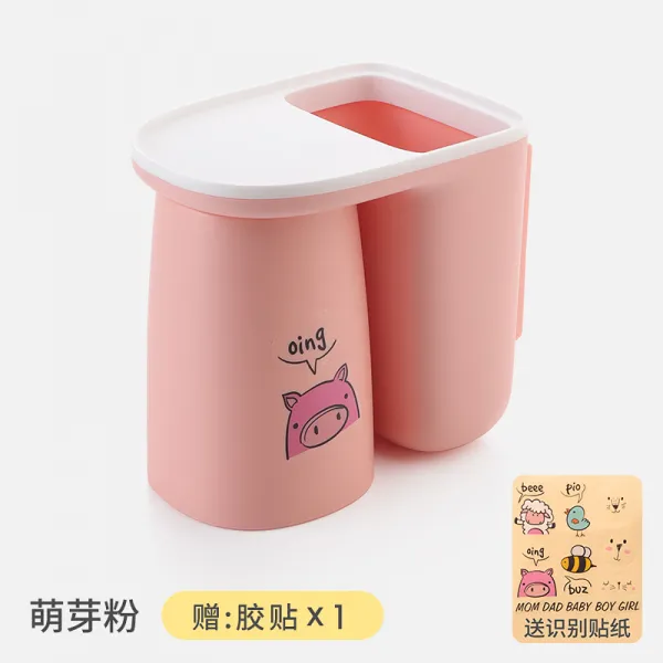 양치컵 칫솔걸이 어린이 벽걸이 캐릭터 화장실 사랑스런 흡 벽 선반, 하우스 있는 1보물 맹아 핑크 증정