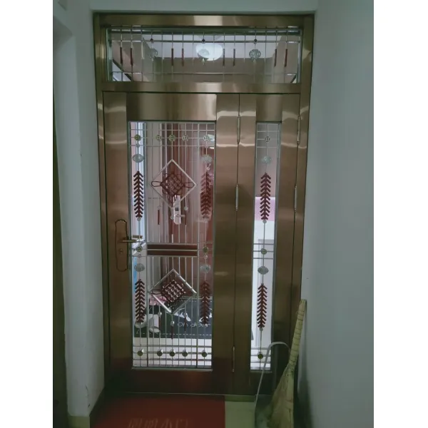 Dipylon 더블도어 304스테인리스방도문양문마을안전문백강문가용단문우자모문 로즈 골드 중국 매듭