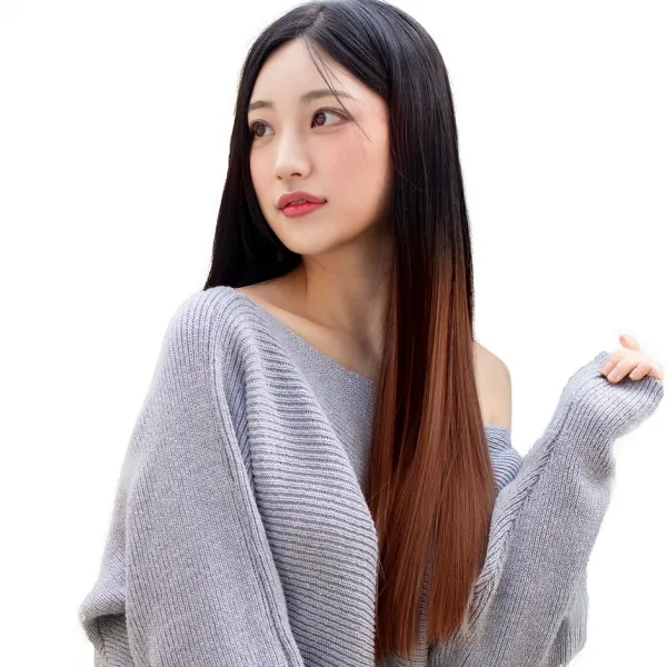 가발위드 붙임머리 부분 가발 스트레이트 10cm 3피스 세트상품