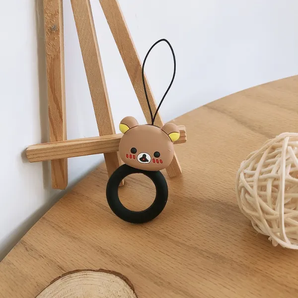 입체 두꺼운 실리콘 핸드폰 반지 링 애니메이션 짧은 줄 건 열쇠걸이 충격흡수 래빗 다이노스 아니 끊기다 1 핸드폰 반지 링 리락쿠마