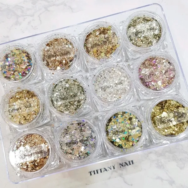 티파니네일재료 골드블링 글리터 12종 set, 1개, 골드블링 글리터 12종  set
