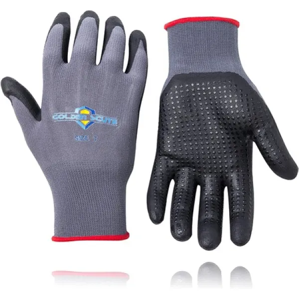 Golden Scute 6 Pairs Micro-Foamed Nitrile Coated Safety Work Gloves Palm on Nitrile Dots Touchscr, 상세 설명 참조0, 한 가지 색