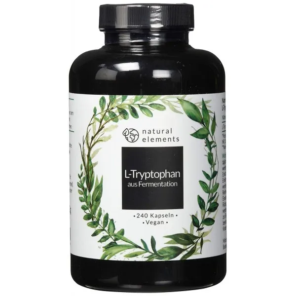 L- 트립토판 500mg-240 채식 캡슐-복수 당첨자 2020/2019 *-야채 발효-실험실 테스트 원치 않는 첨가물 고용량 완전 채식, 단일상품, 단일상품