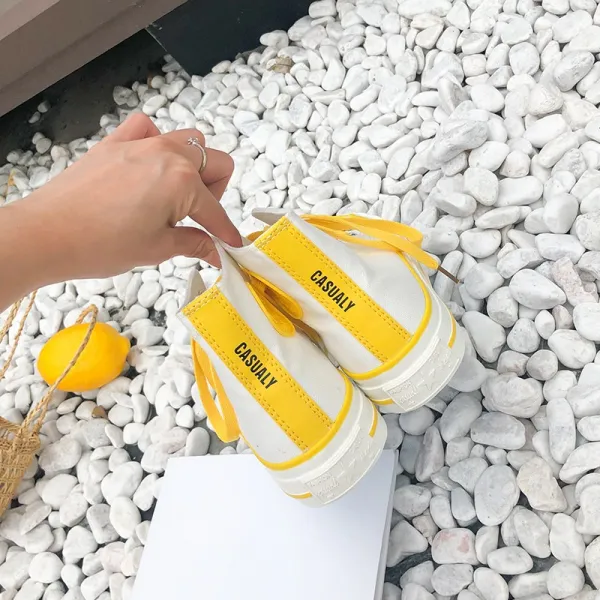 엠오엔2 패션현아 옐로우 봄가을 여성화 캔버스화 운동화 스니커즈 하이탑 통굽 슬립온 키높이 신발 슈즈 패션 아쿠아 여학생 여름