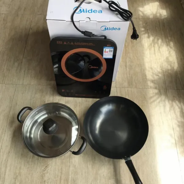 인덕션 Midea/C21-RH2153일정한화력 초슬림 터치 슬라이딩 국냄비, T01-블랙 패키지 볶다 냄비국냄비