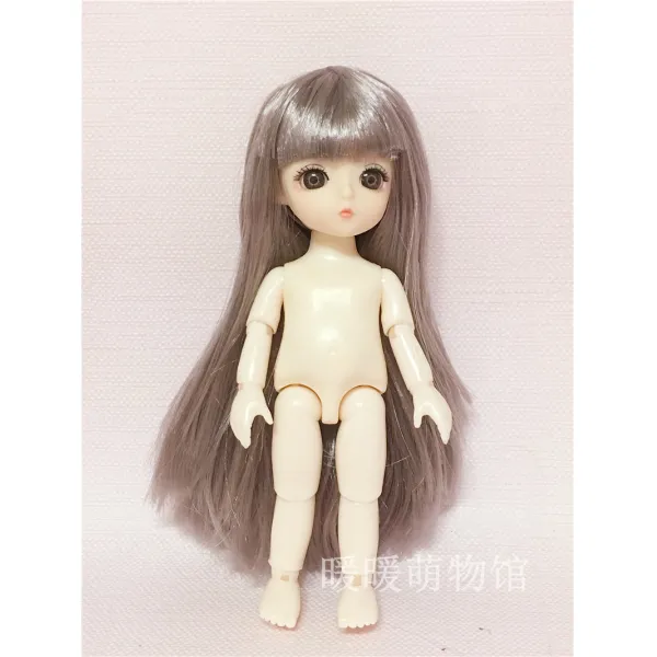 8부 BJD 몽리 3D 진짜 눈 라이크 맹아 풀 가죽 관절 체소꿉놀이 공주, 할머자그레이일자뱅누드하이대략16cm~다섯개를사다