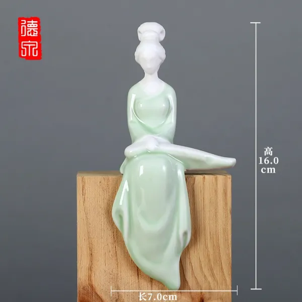 다룸샵 인테리어 독창적 청자 금기서화 사녀 청아한 꽃수반장식품 티 미경관 고전미 여성, (거문고 )·메이 청 214 사무라이