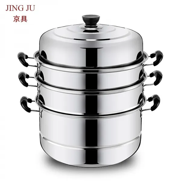 스팀 스테인리스강 2층 3층 가두찜 3층 증격자 국솥 더블 가스전기전기보일러 30cm 3층, 상세페이지 참조