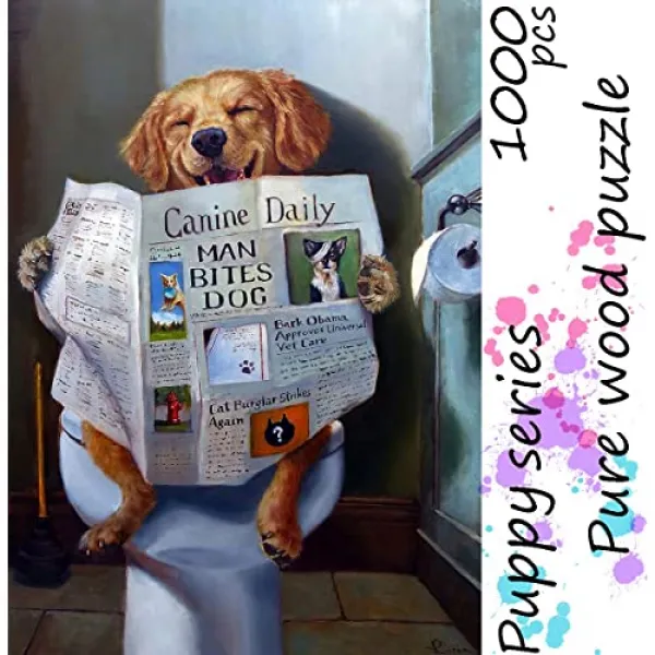 퍼즐 강아지의 재미있는 일러스트 두껍고 튼튼한 조각 도전적인 가족 활동 개 애인과 소유자를위한 여러 가지 빛깔 재미있는 장난 Gag 선물 1000 피스 퍼즐 19.7x29.5 인치 본상품 본상품