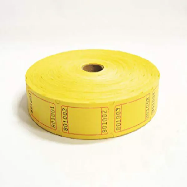 2000 Blank Yellow Single Roll Consecutively Numbered Raffle Tickets 연속적으로 번호가 매겨진 추첨권 티켓 2000 빈 노란색, nullSET