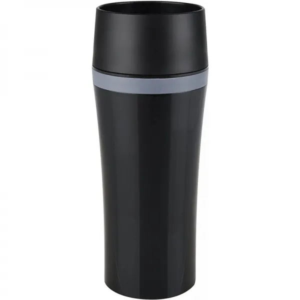 Emsa 514179 절연 머그잔 모바일 즐길 수 360ml 빠른 프레스 클로저 블랙 / 탄트라 시트 여행 머그잔 재미, 단일옵션