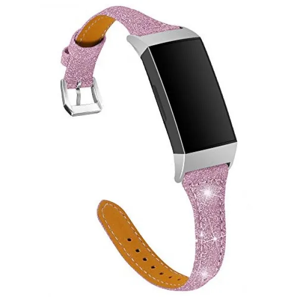 Fitbit Charge 4 밴드 / Charge 3 밴드 용 KuToo 교체 Charge 3 SE 피트니스 활동 추적 기용 가죽 반짝이 손목, 단일상품, 단일상품