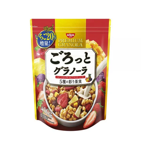 日清シスコ ごろっとグラノーラ 5種の彩り果実 400g 닛신 시스코 땅볼라며 놀라 다섯 가지 장식 과일 400g, 1