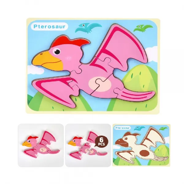 3세 지능개발 두꺼운 공룡 원목퍼즐 장난감 조카선물 명칭배우기, 1개