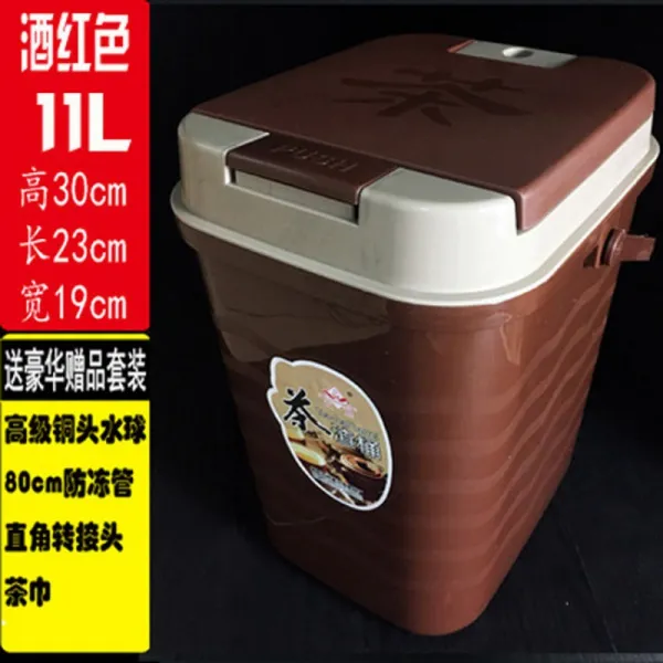 하나 사 차통 차 물통 플라스틱 폐물통 집 찌꺼기 통 쿵푸 다기 부품 쓰레기통, 와인색 결합키 억누르다 11올라 1증