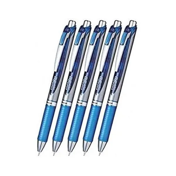 펜텔 EnerGel 디럭스 RTX 개폐식 액체 젤 펜 1.0mm 인 기업화 라인 금속 팁 (5)의 블루 잉크 값 세트 99, One Size, One Color