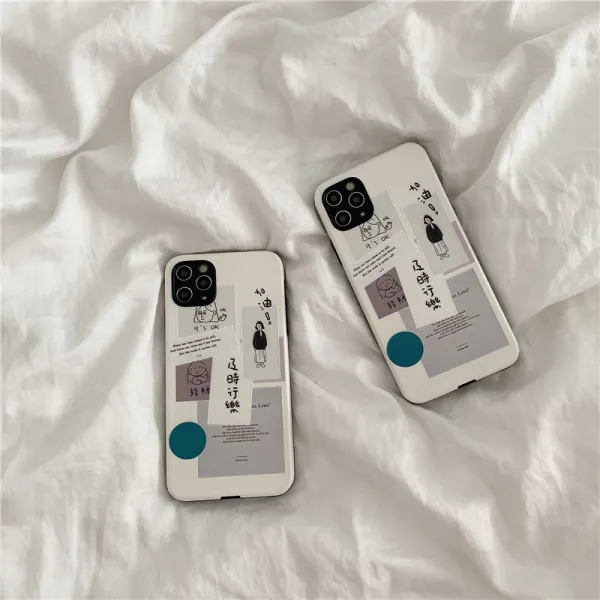 어서오이소 아이폰케이스 시기적절 행락 문자 적용 IPHONE11PROMAX 사과폰 XXS 핸드폰케이스 피질 실리콘