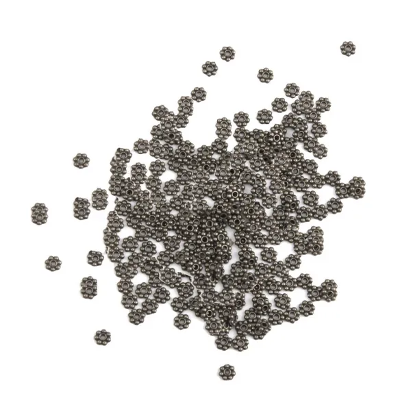 Stk200 개 조각 검은 눈송이 꽃 합금 스페이서 비즈 결과는 4mm 정도 금속성