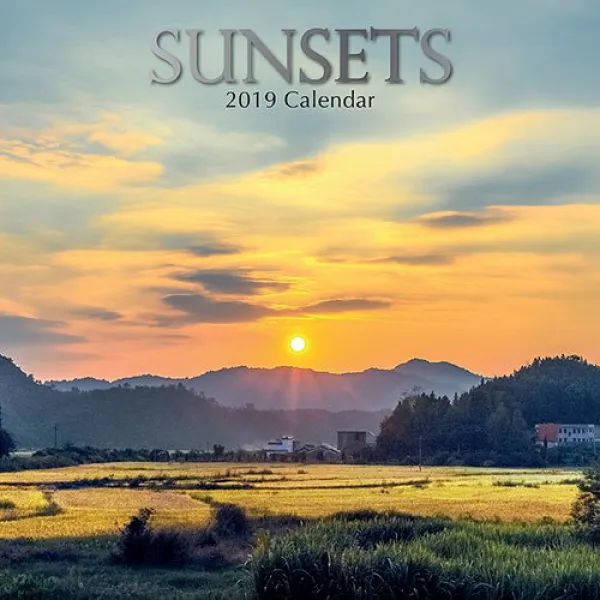 Sunsets - 2019 Wall Calendar - 12x12 일몰-2019 월별 달력-12x12, nullSET