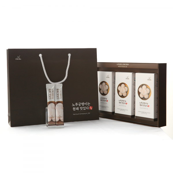 씨엔지바이오 노루궁뎅이는 원래 맛있다_스틱(노루궁뎅이버섯 겔 스틱), 1box/30포/쇼핑백포함