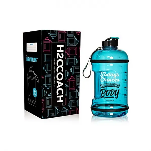 H2OCOACH Half Gallon Sports 물통 with Time Marker, Blue, One Size