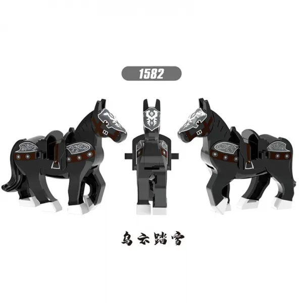 레고호환 XINH X1580 갈색 흰색 검정 말 삼국지 반지의제왕 미니피규어, XH1582 먹구름 답설* 8개